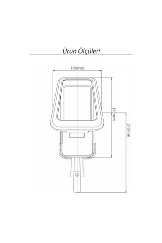 Motosiklet Uyumlu Su Geçirmez Telefon Tutacağı Abs Plastik + Metal Siyah Renk
