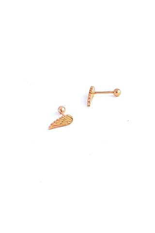 Melek Kanadı Figürlü 925ayar Gümüş Rose Tragus Kıkırdak Piercing Altın