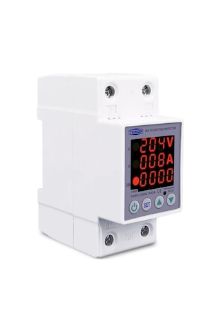 Tomzn Gerilim ve Akım Koruma Rölesi Yüksek Düşük Voltaj Akım Koruyucu 63A Enerji Ölçerli