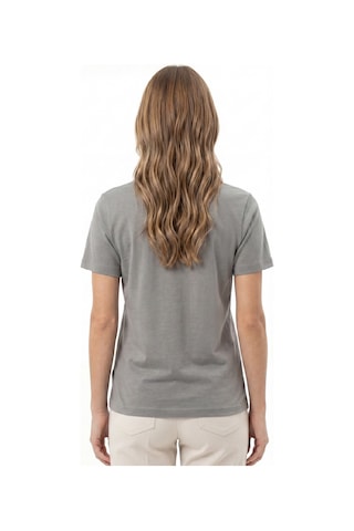Goffra Kadın Vision Bisiklet Yaka Premium Kalite Yoğun Dokulu Pamuklu T-shirt Koyu Gri W101-r0220-04