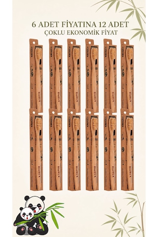 Bambu Diş Fırçası Medium 12 Adet Çevre Dostu Bpa Free - Bamboo Toothbrush
