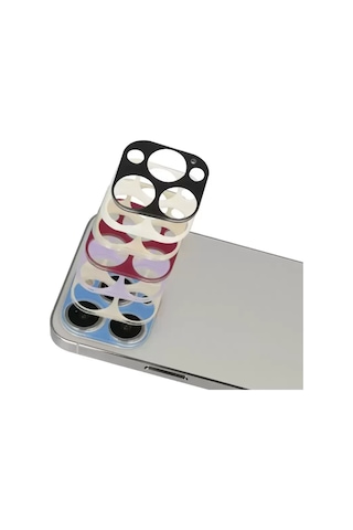 Newface Apple iPhone Uyumlu 13 Pro Max Rainbow Kamera Lens Koruma Cam - Mor