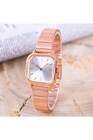 Rose Renk Çelik Zarif Minimal Kadın Kol Saat ST-304263