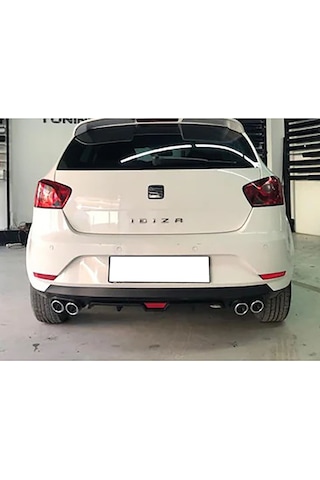 Seat İbiza Mk4 Uyumlu Gri Difüzör 4 Krom Egzoz Görünümlü Difizör Arka Ek Body Kit 2008-2017