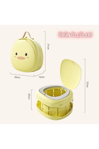 Katlanabilir Bebek Tuvaleti Taşınabilir Çocuk Lazımlık Tuvalet Eğitici Hijyenik Seyahat İçin Uygun Sarı