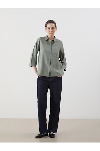Lcwaıkıkı Classic Yeşil Loose Fit Kadın Gömlek