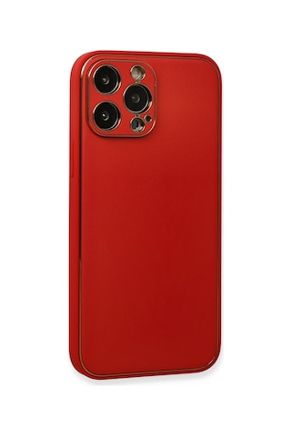 Cosmotex 8683140288303 Newface Apple iPhone Uyumlu  13 Pro Max Kılıf Coco Deri Silikon Kapak - Kırmızı