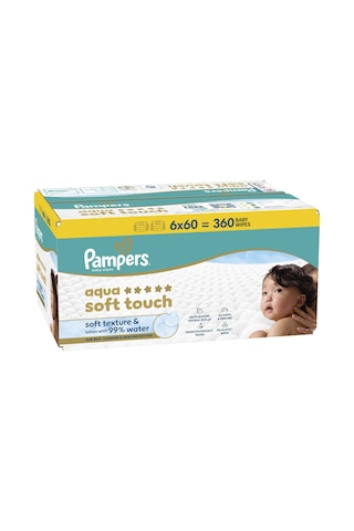Prima Pampers Islak Havlu Mendil Aqua Soft Touch 6'lı Set 360 Yaprak