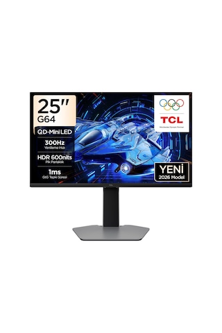Tcl 25g64 Gaming Monitörü 25" 1ms 300hz Fhd Qd-mini Led Fps Oyuncu Monitörü Freesync Premium