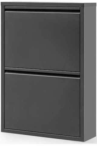 2 Raflı Metal Ayakkabılık Siyah Ayakkabı Rafı Rehome