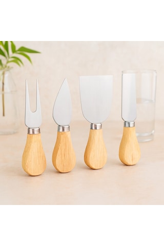 Bambu Saplı Peynir Bıçağı Seti Renkli