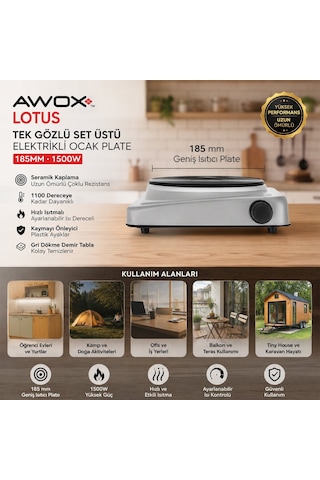 Awox Lotus Tek Gözlü Elektrikli Ocak Plate 185mm.1500w Diğer