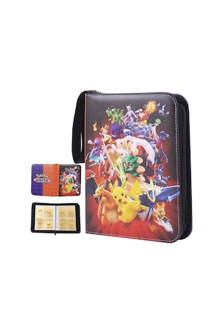 Hfambition Pokemon Kartları İçin Taşınabilir 400 Kartlı Koleksiyon Kutusu - 50 Sayfa 4 Cepli, Pu+eva Malzeme, Sağlama Ve Düzenleme Özelliği Çok Renkli