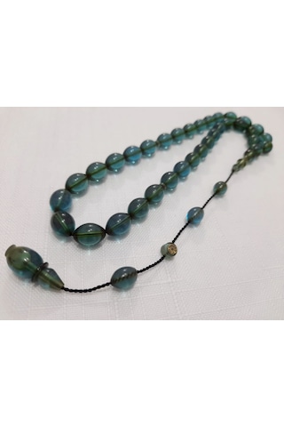 Bünyamin Barlak İmzalı Beyzi Kesim Ateş Kehribar Tesbih 8.5 x 11