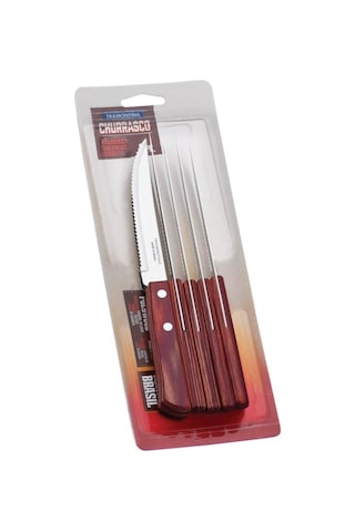 Tramontina Churrasco 21198/715 Biftek-Steak Bıçağı (6lı Blister) Kahverengi