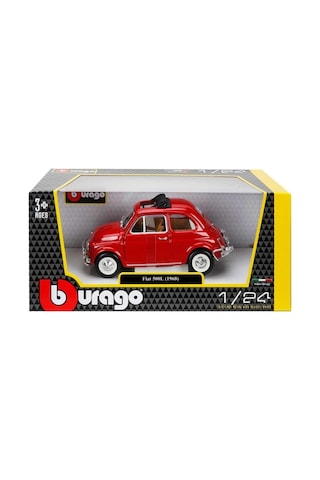 Burago Koleksiyon 1 / 24 Ölçek 1968 Fiat 500l Kırmızı Model Metal Araba