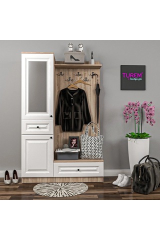 Feza Membran Portmanto Mdf Beyaz