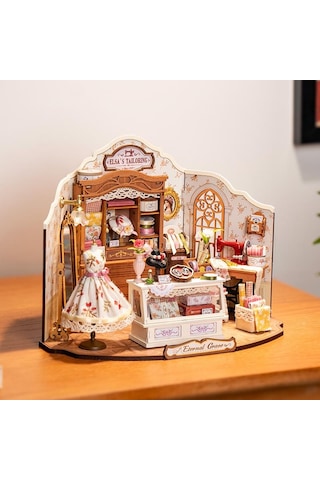 Rolife Dg178 Elsa'nın Terzi Dükkanı Elsa's Tailoring Dıy Minyatür Maket Model Seti Mini Dollhouse 3d Model Kit Detaylı Dekoratif Hobi Seti 3d Puzzle Tiny House