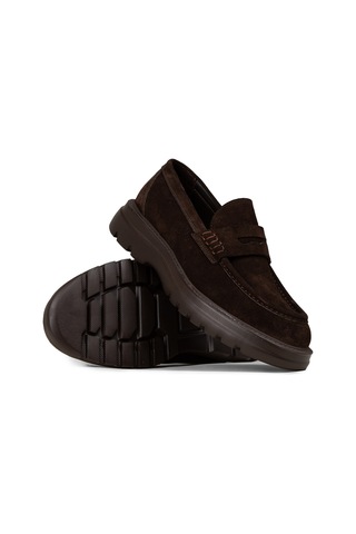 Deery Erkek Hakiki Süet Kahverengi Loafer Ayakkabı - 02006mkhve03 Kahverengi