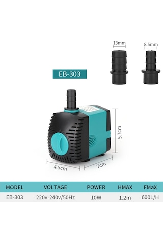 Eb-303 10w Akvaryum Dalgıç Su Pompası Çeşme Filtresi Balık Göleti, Ab Tıkacı, Boyut:eb-303 10w