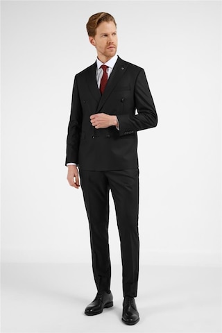 İmza Siyah Kırlangıç Yaka 6 Drop Slim Fit Takım Elbise 1001255172 Siyah
