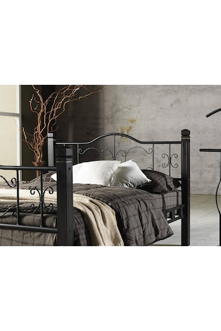 Karyola Yakamoz Yatak Odası Çift Kişilik Ferforje Tarz Ahşap Metal Karyola 150 X 200 Diğer