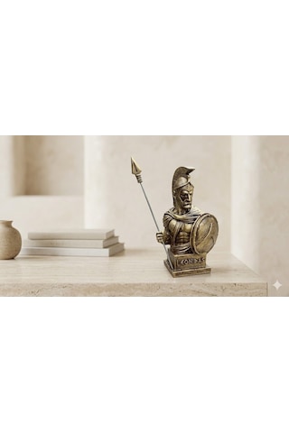 Leonidas Büstü 15 Cm Sparta Kralı Dekoratif Mitolojik Heykel, Tarihi Masaüstü Biblo