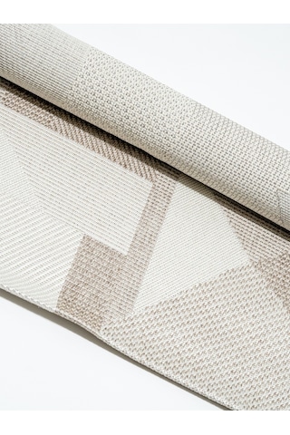 Modern Krem Geometrik Desenli Sisal Halı Dokuma Salon Ve Mutfak Halısı Çok Renkli