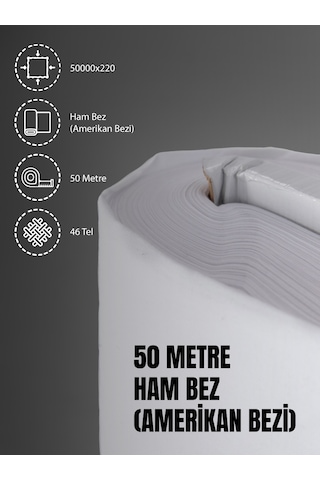 %100 Pamuk 46 Tel Amerikan Bezi Ham Bez Punch Kumaş - Beyaz