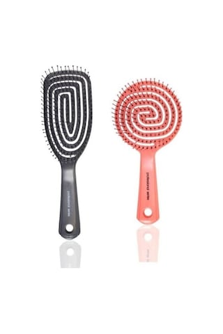 Nascita Pro 01 Üç Boyutlu Saç Fırçası Siyah + Nascita 02 Pro Üç Boyutlu Oval Saç Fırçası
