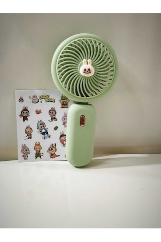 Şarjli Mini El Fanı Masa Fanı Soğutucu Masa Üstü Vantilatör Usb 3 Kademeli Olup Sticker li