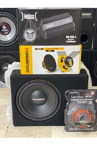 Soudmax 30cm Bass Mobass 2400wat Anfi 16cm Midrange Set Kablosu