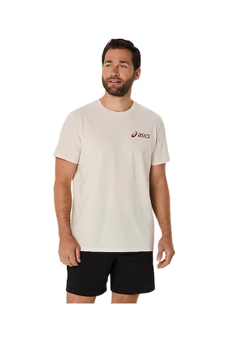 Asics Erkek Tişört Road Graphic Ss Tee 2031f026-101 Krem