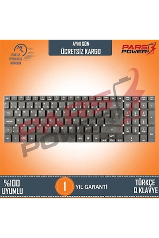 Acer Uyumlu Aspire E1-570G-33214G50Mnkk Notebook Klavye (Siyah TR) ( Pars power ) Siyah 280653