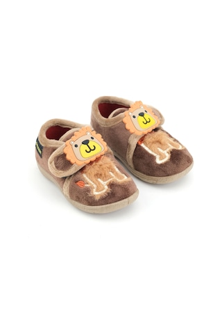 Gezer Erkek Çocuk Bebek Kışlık Cırtlı Ayarlanabilir Günlük Okul Kreş Panduf Ayakkabı Kahverengi