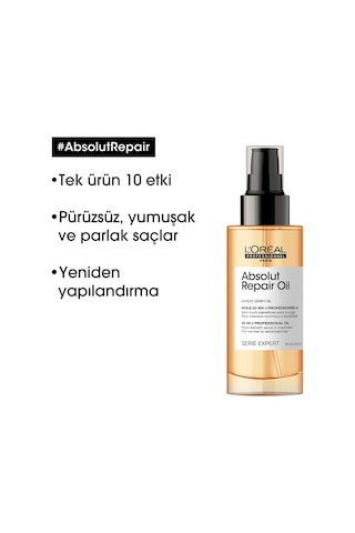 L'Oréal Professionnel Expert Absolut Repair Yıpranmış Saçlara 10 Etkili Saç Bakım Yağı 90 ML