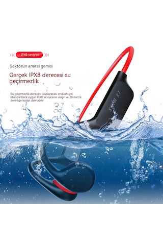 Tekoo X7 Kemik İletimli Kablosuz Yüzme Ve Koşu Kulaklığı
