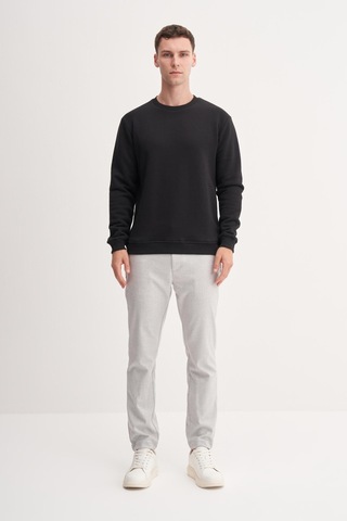 Cazador 54250 Erkek Bisiklet Yaka Sweatshirt Siyah