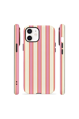 Apple iPhone Uyumlu 11 Vorian Çift Katmanlı Magsafe Kılıf Sunset Candy Stripe