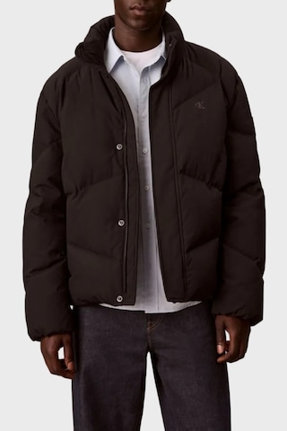 Calvin Klein Relaxed Fit Dik Yaka Su İtici Şişme Mont Lv04rh537gub1 Erkek Mont Lv04rh537g Ub1 Siyah