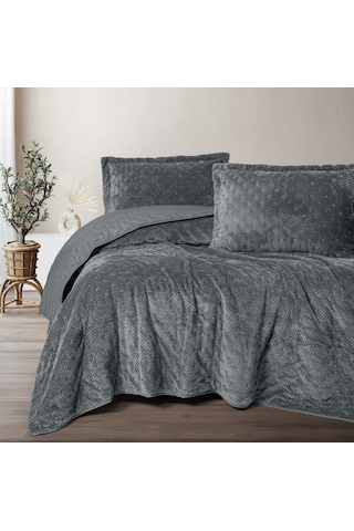 Cotton Box Softnest Boleta Gri Çift Kişilik Yatak Örtüsü Gri
