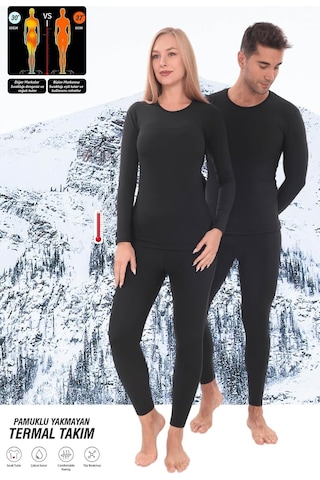 Xmlbayiciniz Unisex Kışlık Pamuklu Yakmayan Termal İçlik, Alt Üst Takım, Fanila Genel