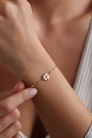 14 Ayar Altın Yonca Bileklik Ekm4841 Sarı Altın