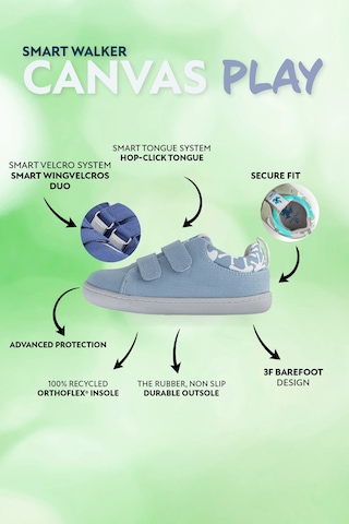 Smart Walker Canvas Play Eco Açık Mavi Barefoot Çocuk Ayakkabı