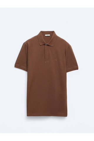 Kip Kahverengi Düz Polo Yaka %100 Pamuk T-shirt Kahverengi Kip Kahverengi Düz Polo Yaka %100 Pamuk T-shirt Kahverengi