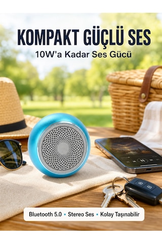 Alüminyum Gövdeli Mini Bluetooth Hoparlör Dayanıklı Ve Şık Tasarım Yeni Nesil