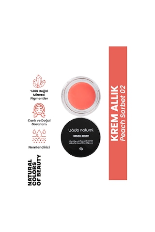 Bade Natural Krem Allık 02 Peach Sorbet