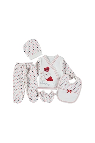 Bambinoo Kırmızı Unisex 5 Li Hastane Çıkışı Pamuklu Kırmızı