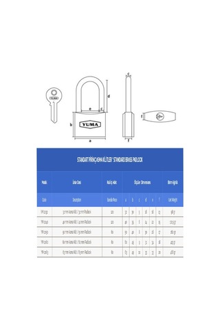 Asma Kilit Yuma Pirinç 40mm