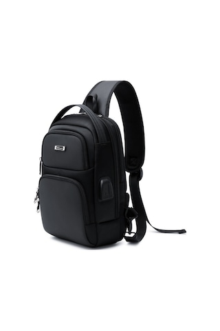 Wiersoon W51831 Tek Askılı Şarj Portlu Omuz/göğüs/sırt Çantası Siyah